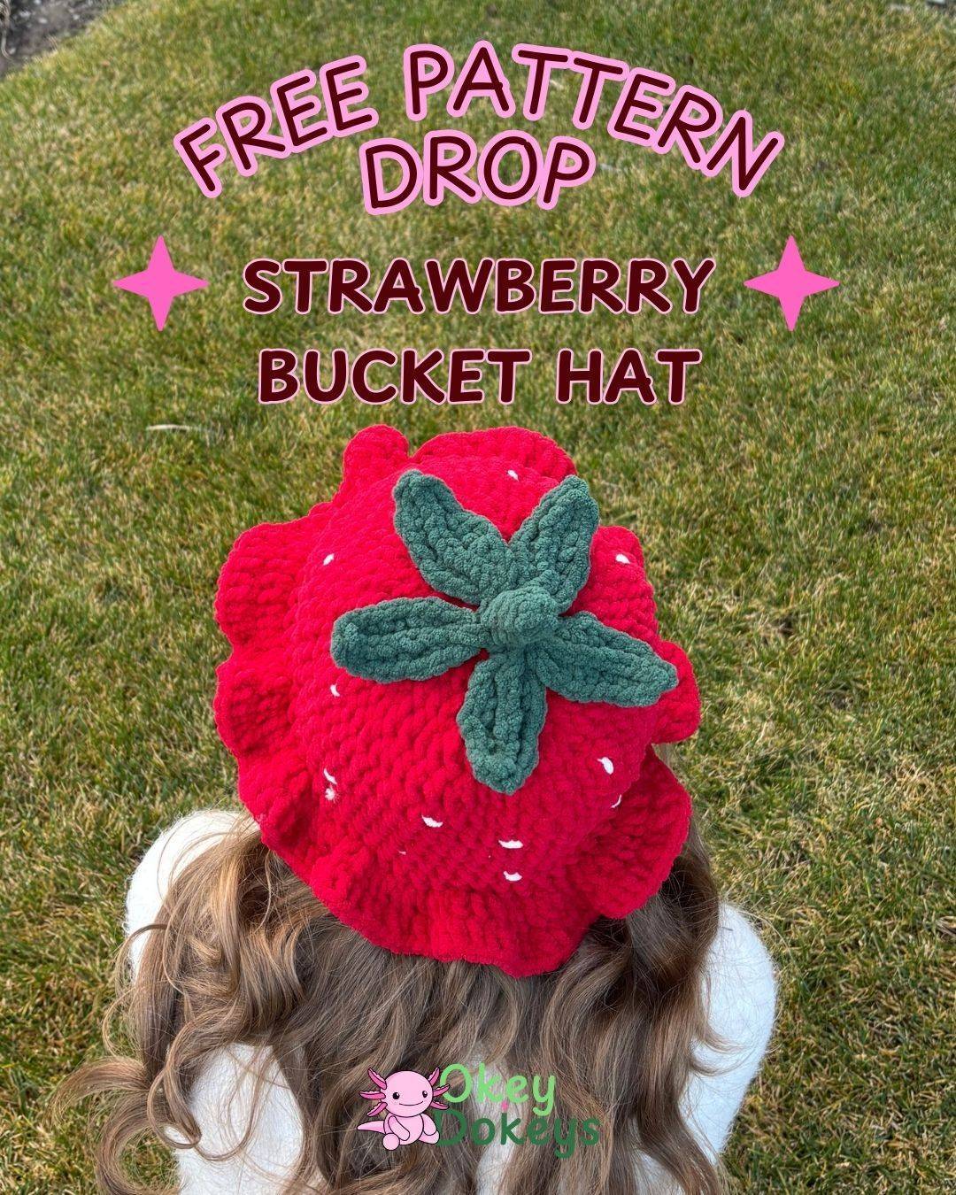 20 Strawberry Hat Patterns Textured Crochet Strawberry Bucket Hat