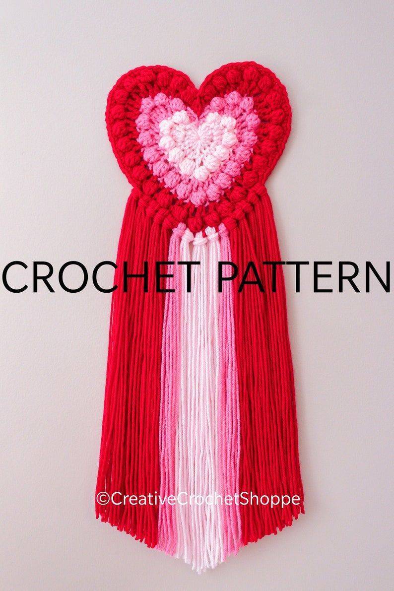 Textured Heart Crochet Wall Hanging