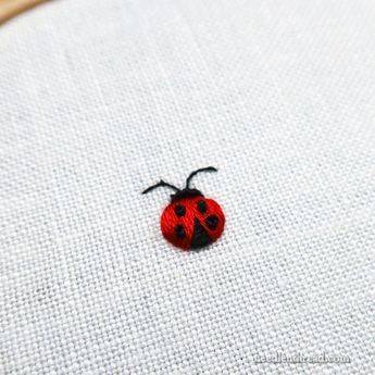 Tiny Embroidered Ladybug Design