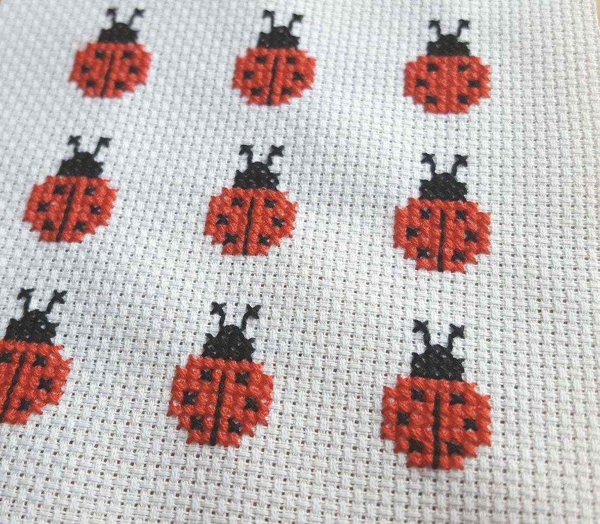 Tiny Ladybug Cross Stitch Motif