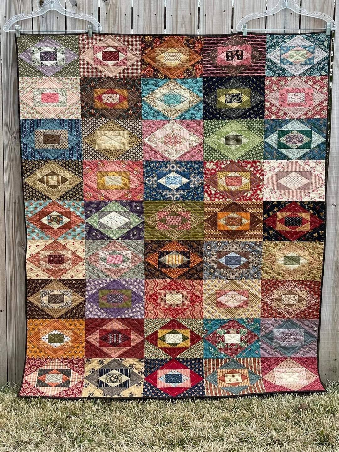 Traditional Diamond Patchwork Quilt Project