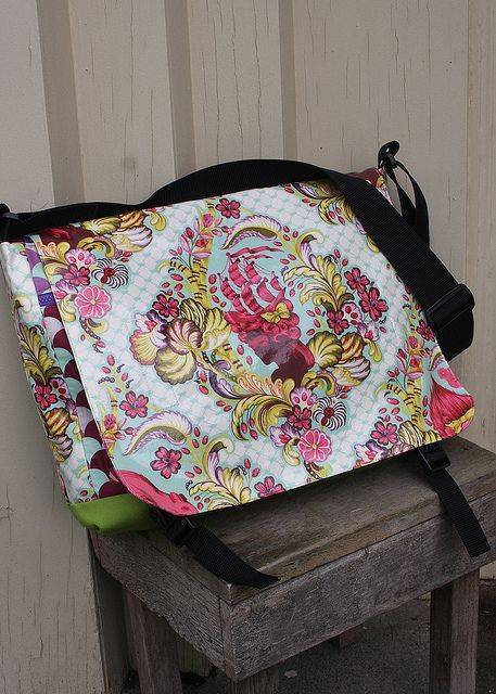 Tula Pink Laminate Messenger Bag Sewing Project