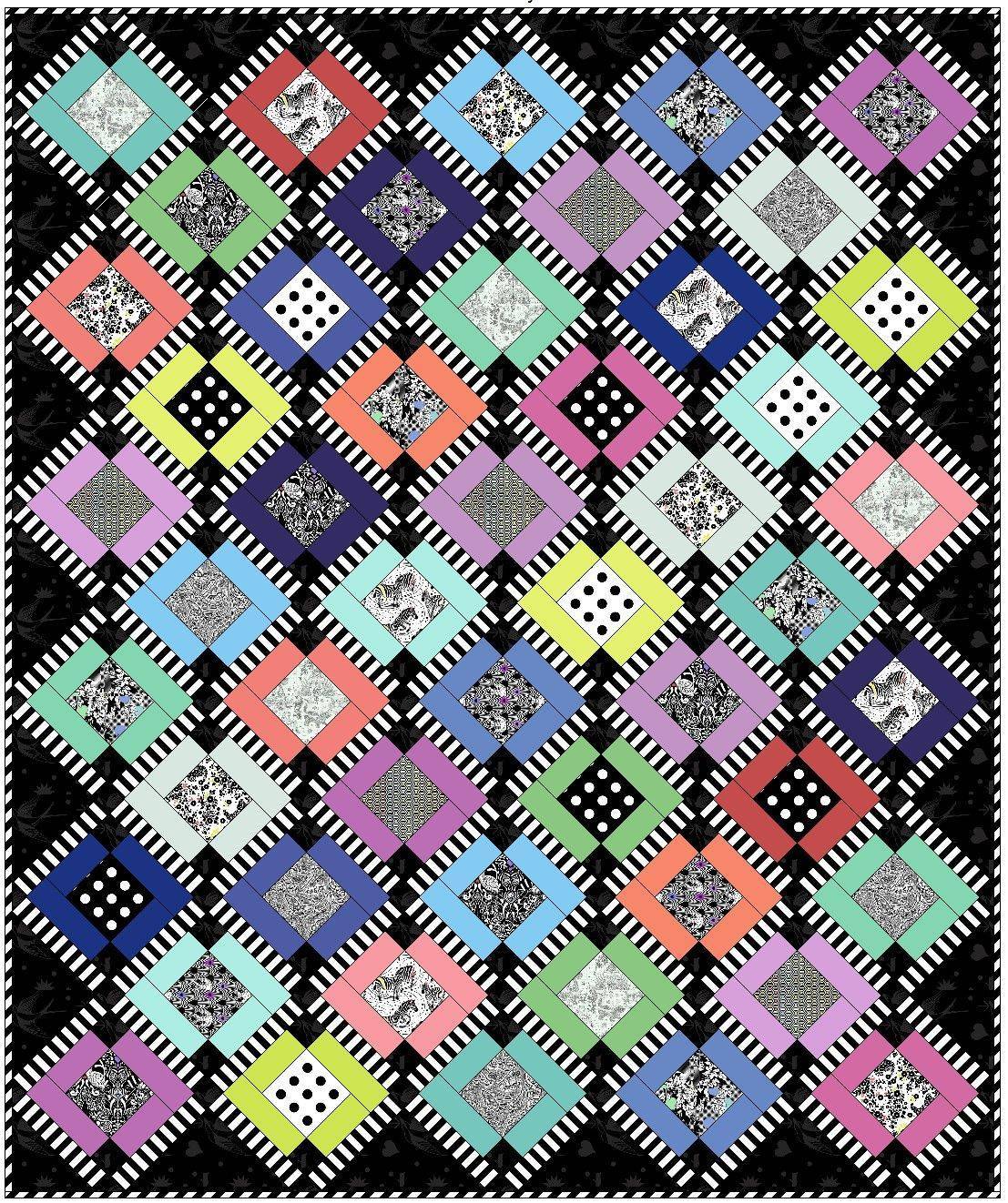 Tula Pink Linework Quilt Pattern with "Disco Domino"