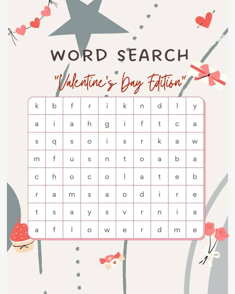 21 Printable Puzzles For Adults Valentine's Day Word Search Puzzle