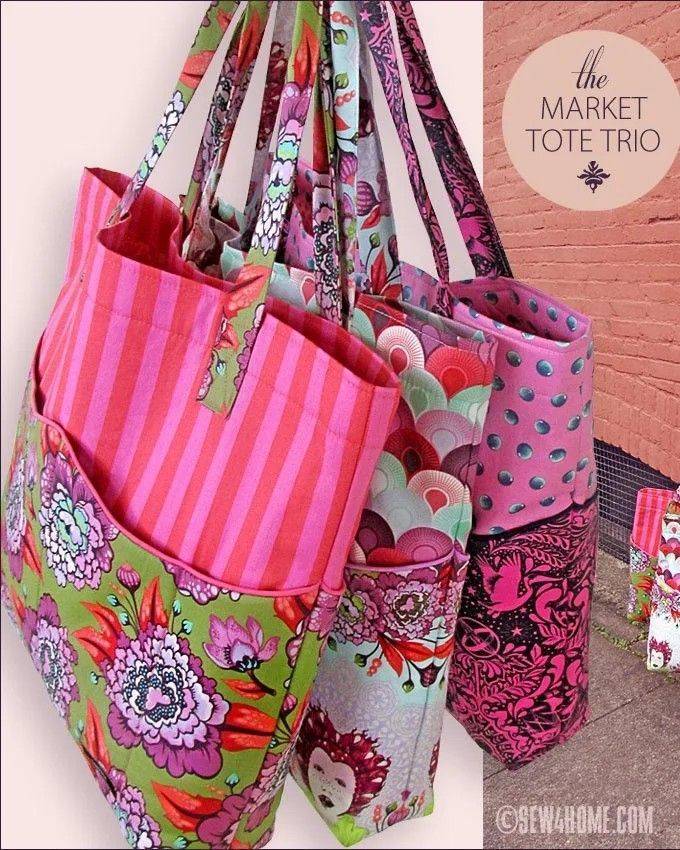 Vibrant Fabric Market Tote Trio Project