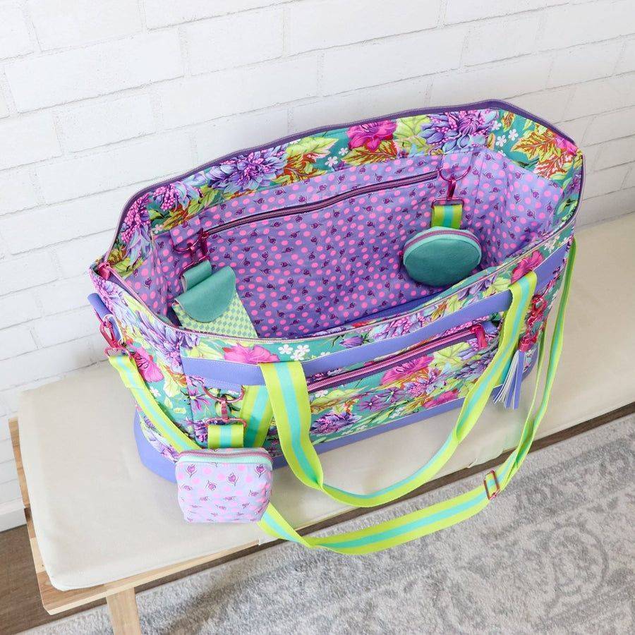 Vibrant Floral Tote Bag with Coordinating Accessories