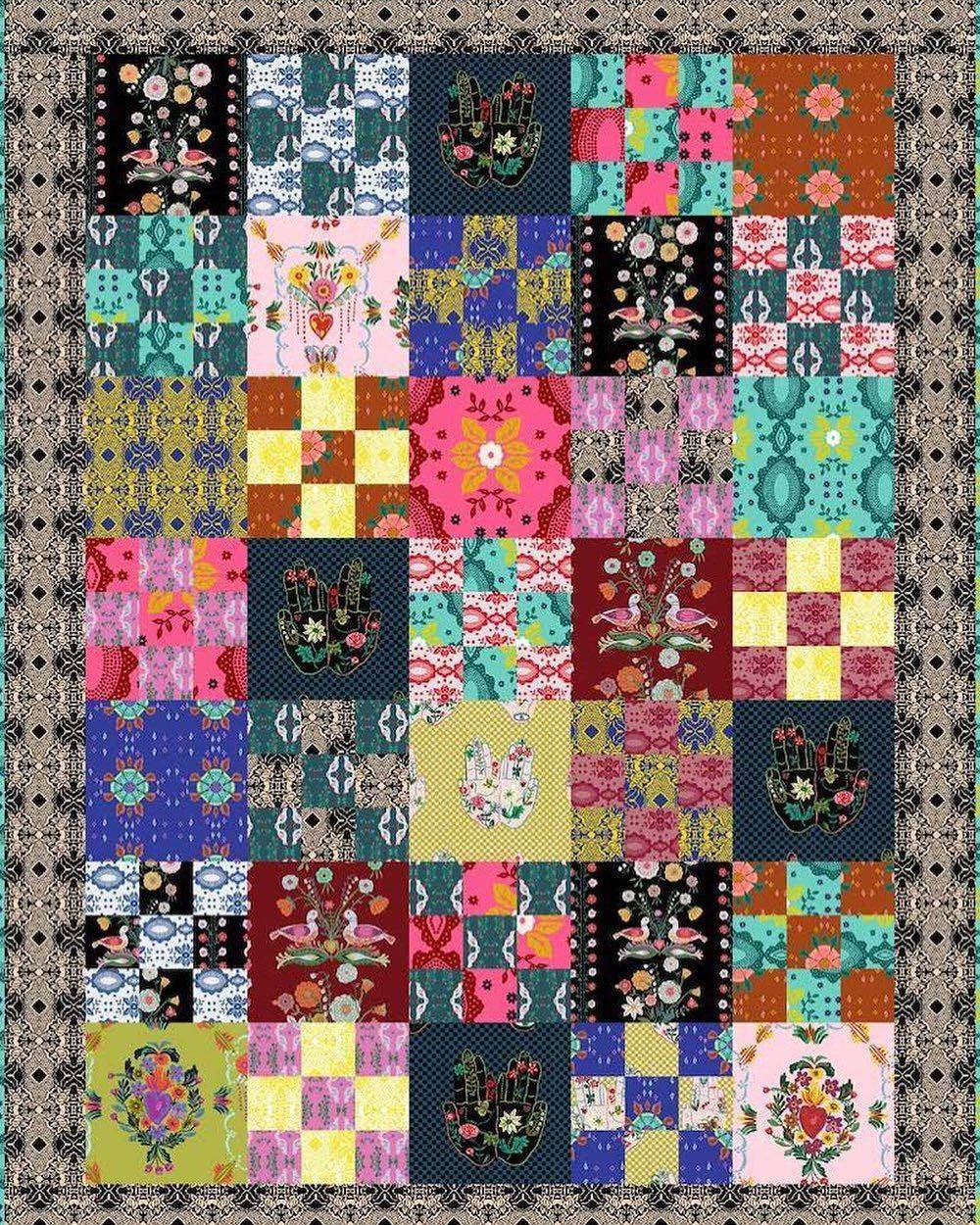 10 Folk Flower Quilt Anna Maria Horner Patterns Vibrant Folk Flower Patchwork Quilt Design