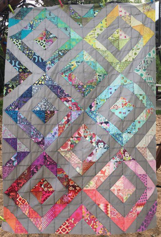 Vibrant Geometric Triangle Quilt Pattern
