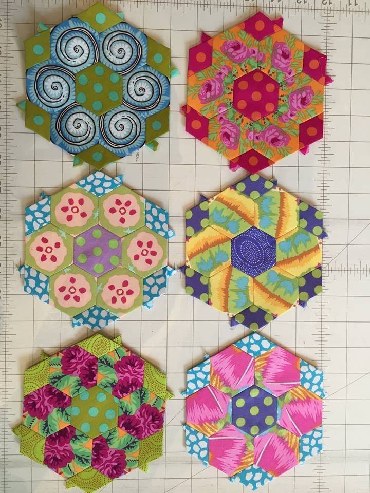 Vibrant Hexagon Quilt Blocks