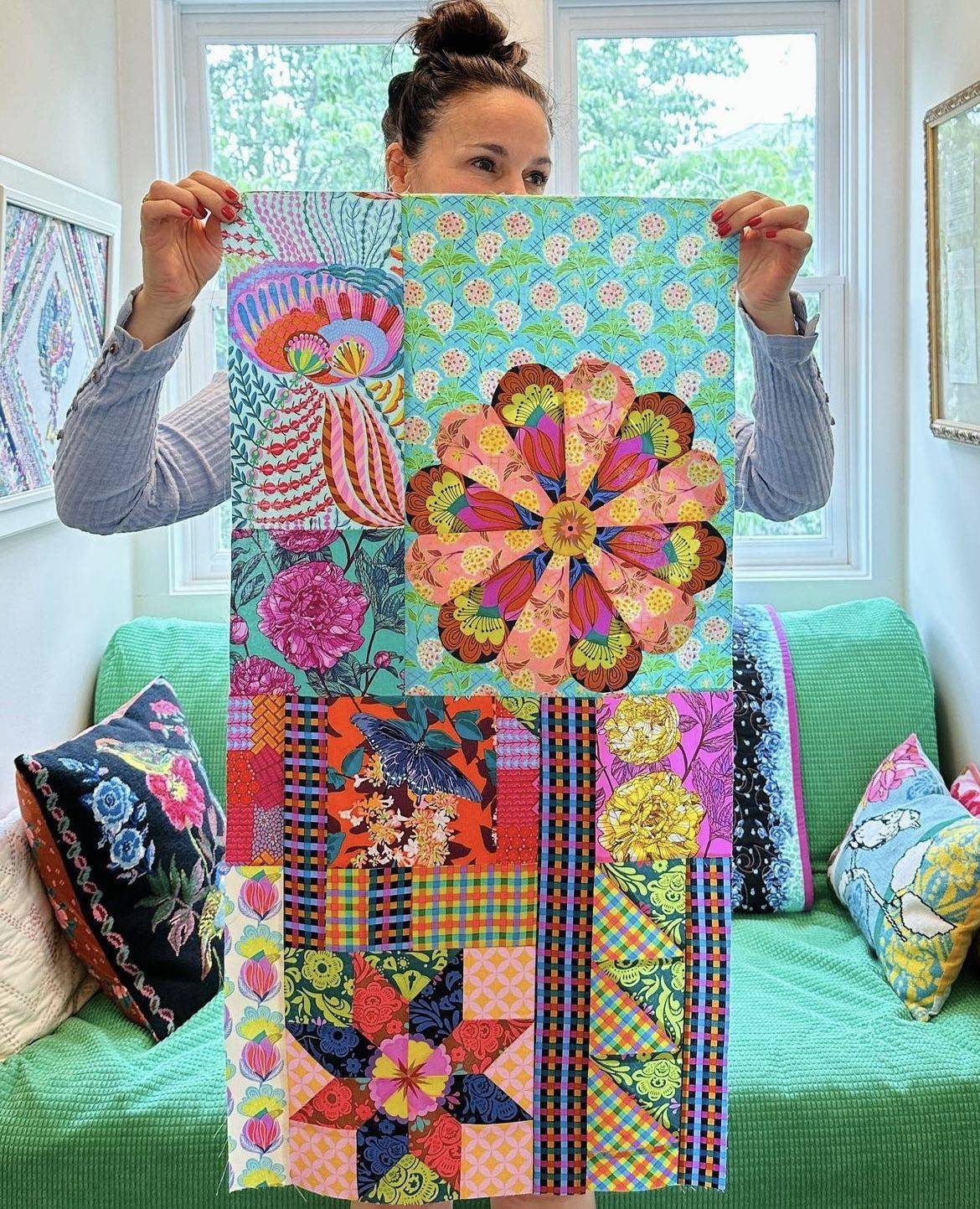 Vibrant Patchwork Quilt Block