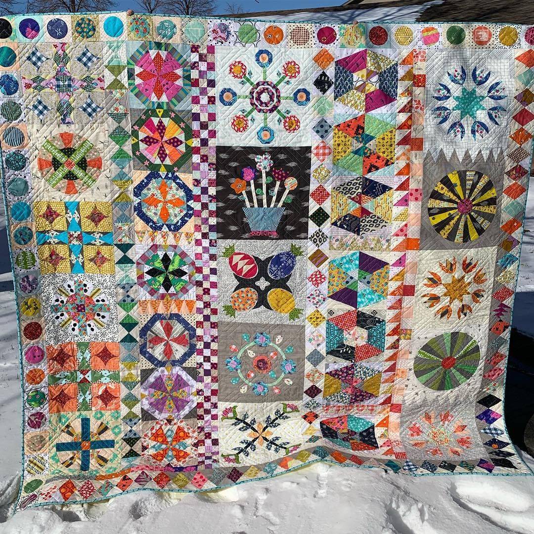 Vibrant Patchwork Quilt with Diverse Blocks
