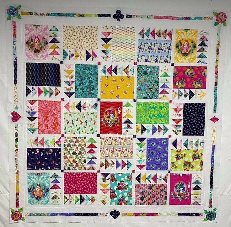 Vibrant Tula Pink "Graywork" Style Quilt Project
