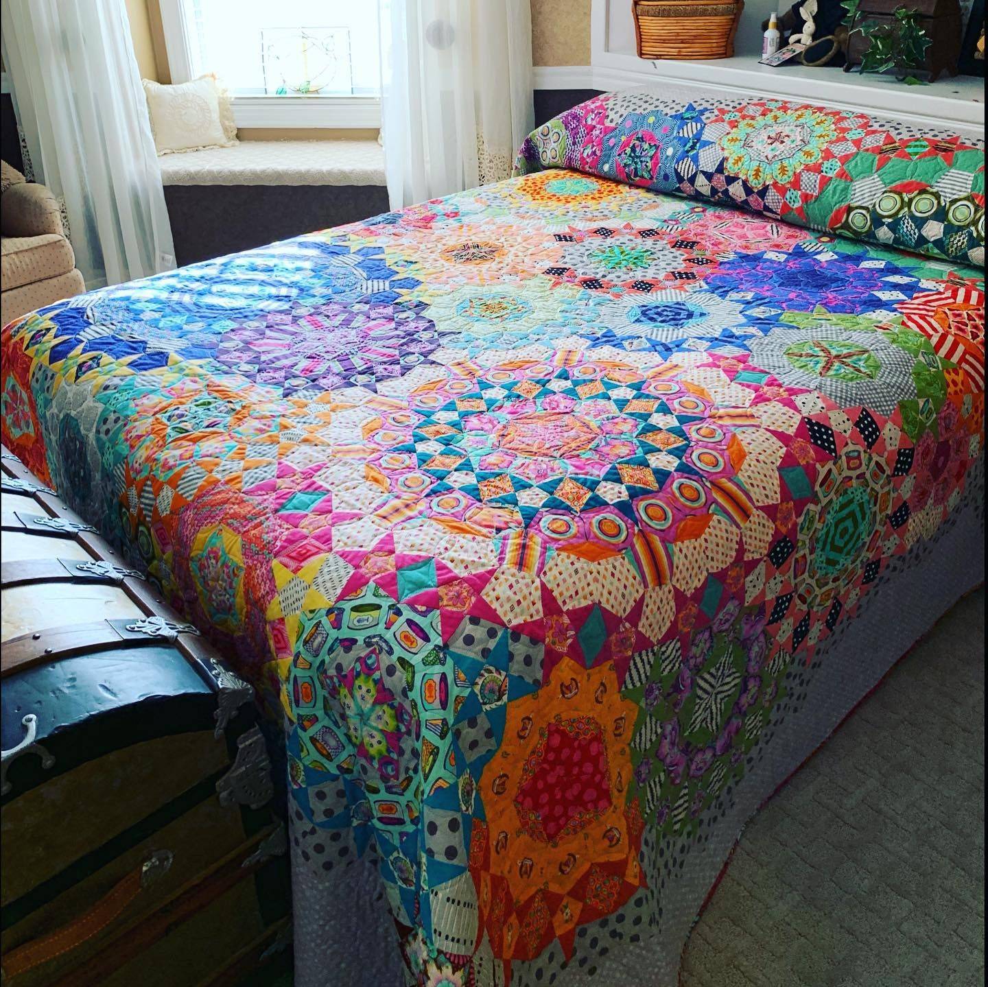 Vibrant Tula Pink Hexagon Quilt Project
