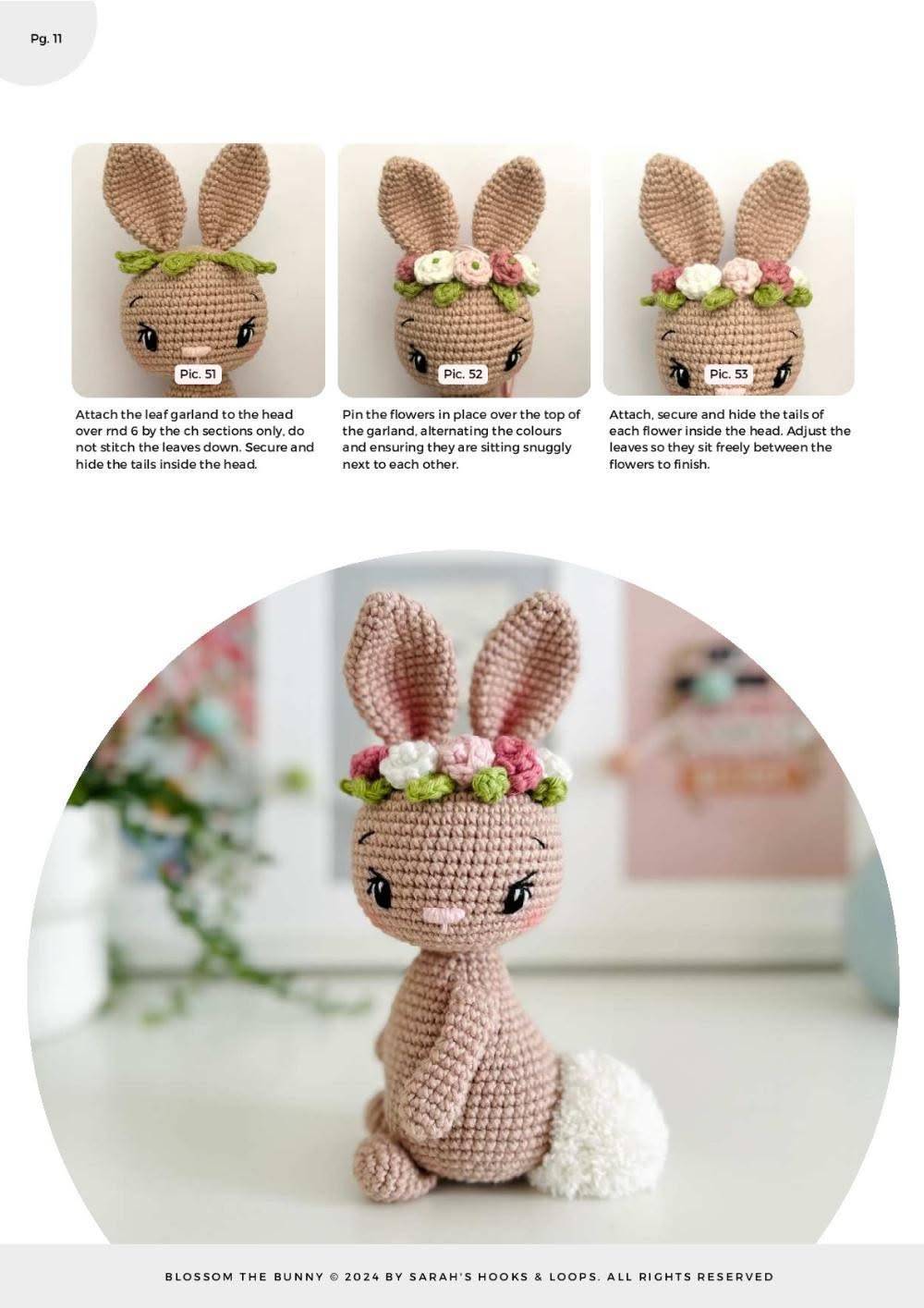 Whimsical Crochet Bunny with Flower Crown