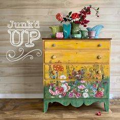 Whimsical Floral Dresser Makeover