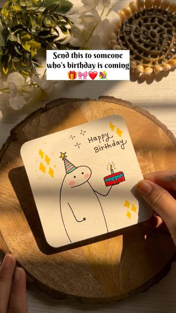 Whimsical Flork Character Birthday Card
