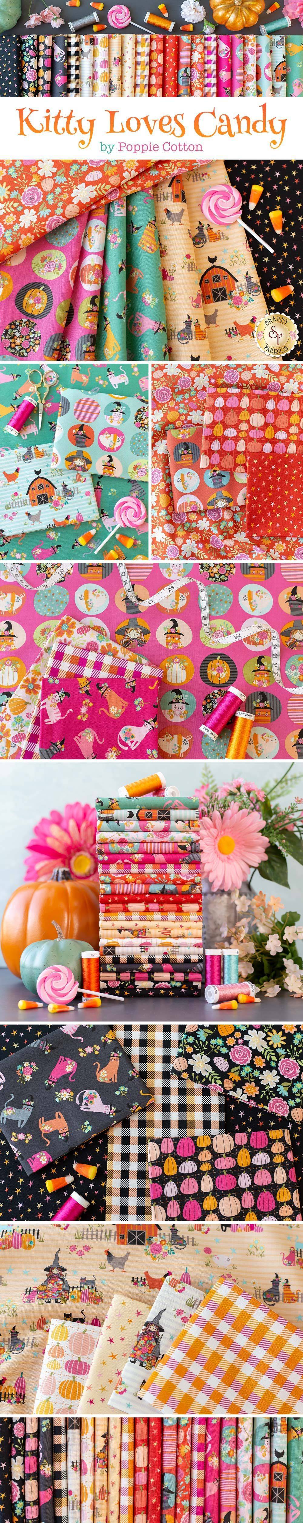 Whimsical Kitty Loves Candy Fabric Collection for Quilting