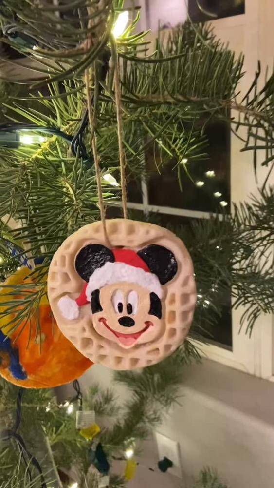 Whimsical Mickey Mouse Waffle Ornament