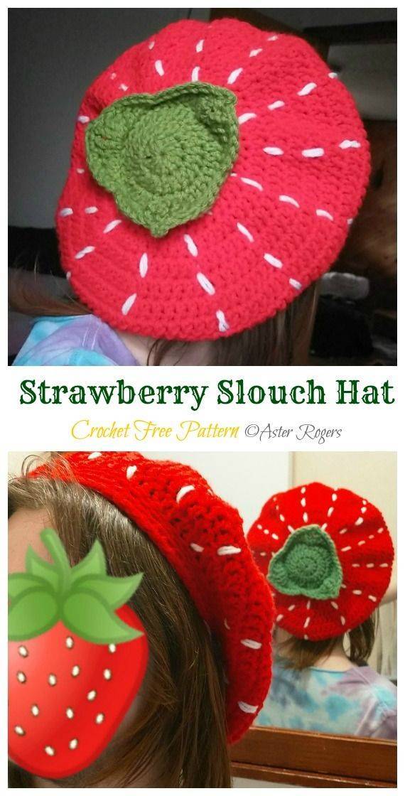 20 Strawberry Hat Patterns Whimsical Strawberry Slouch Hat Crochet Project