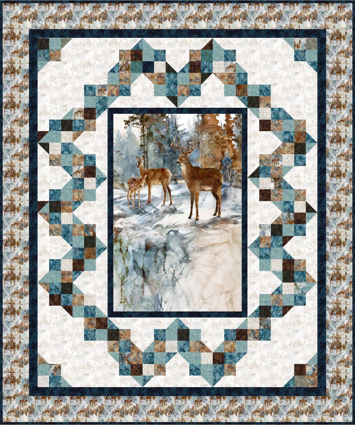Winter Deer Scenic Quilt Project