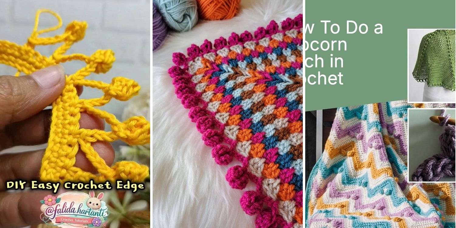 20 Popcorn Stitch Crochet Border Patterns