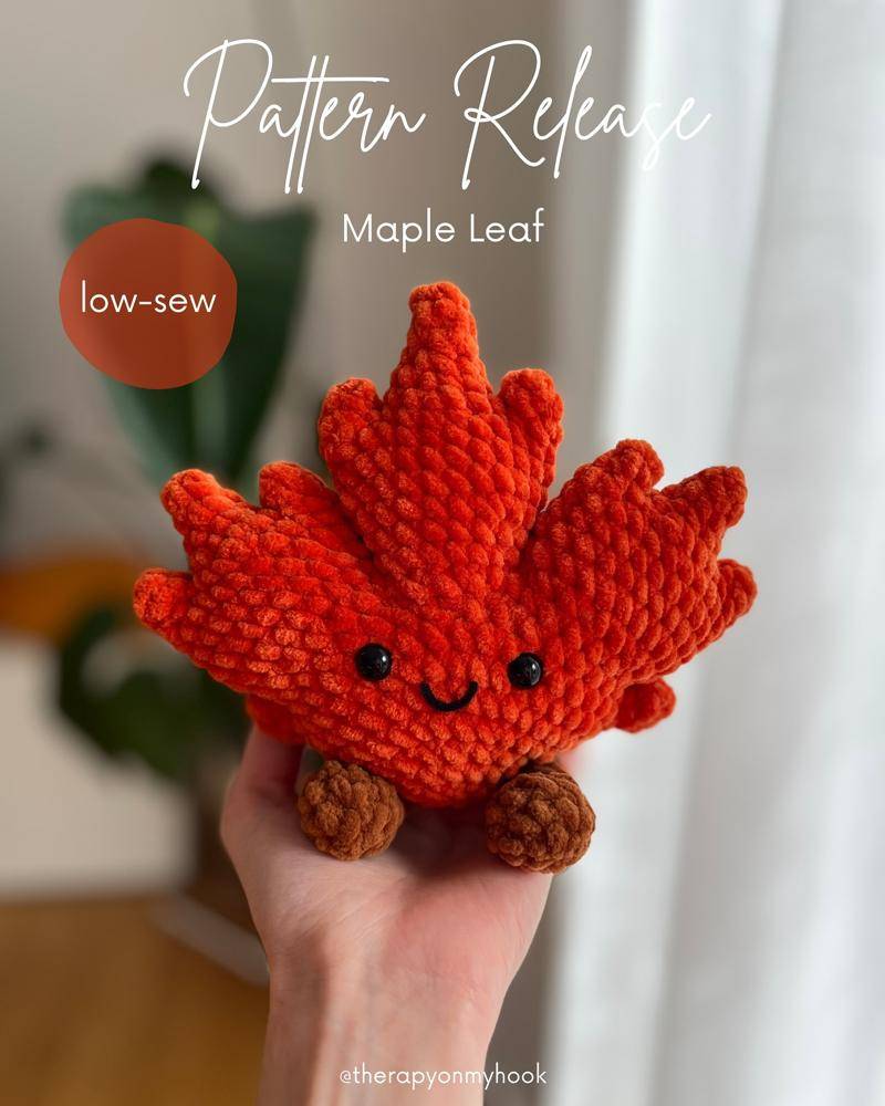 Adorable Amigurumi Maple Leaf Plushie