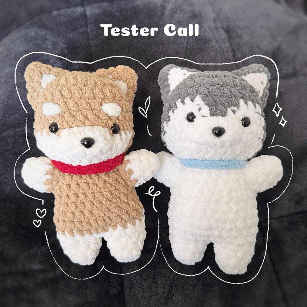 Adorable Chenille Yarn Amigurumi Dogs
