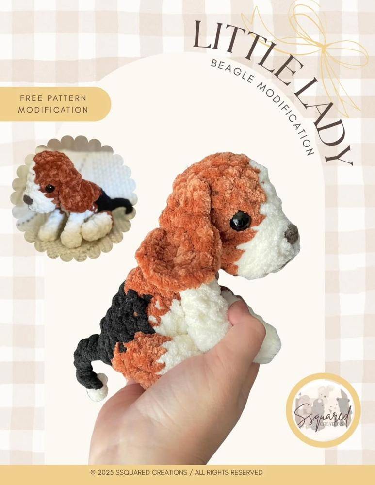 Adorable Chenille Yarn Beagle Amigurumi