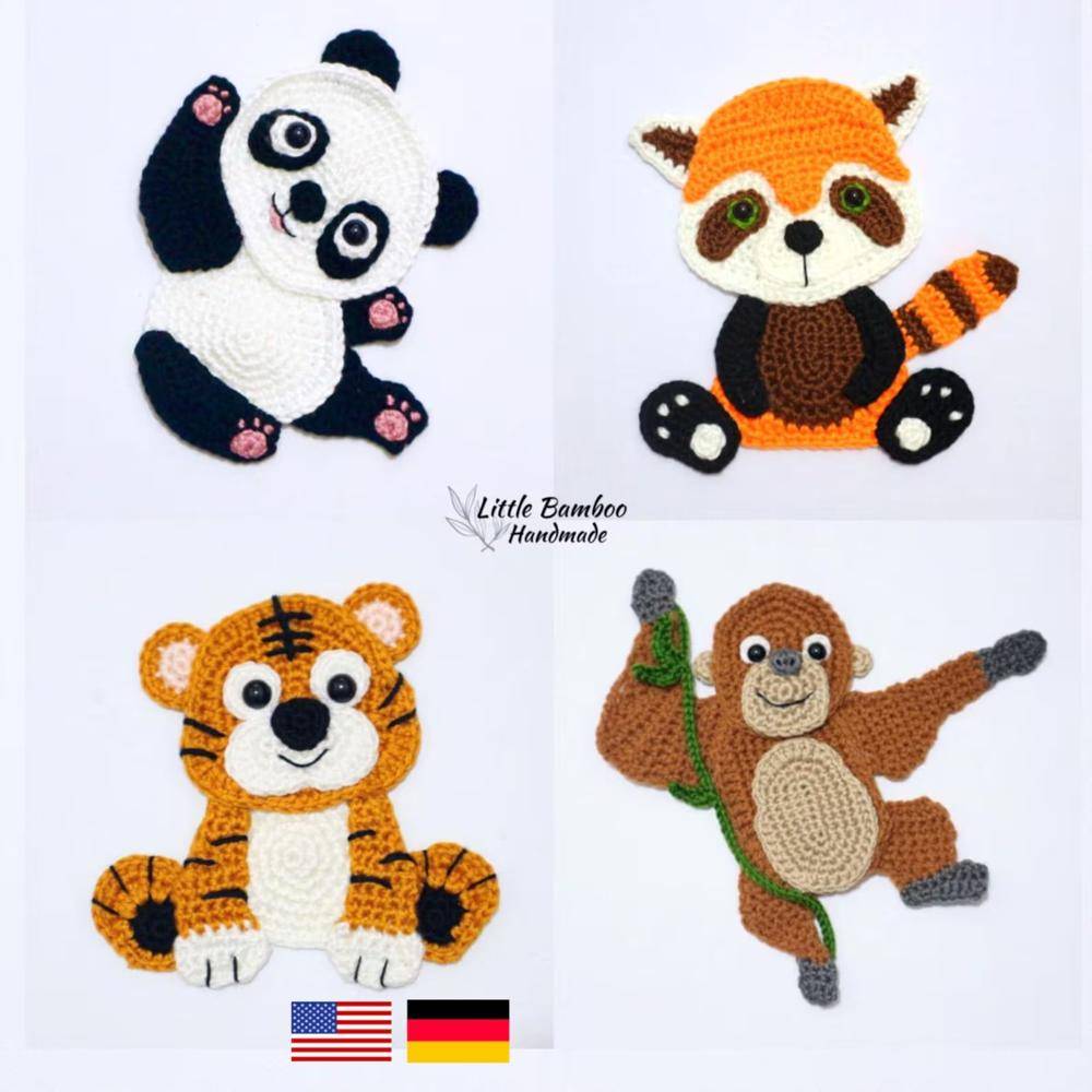 Adorable Crochet Animal Appliques for Crafts