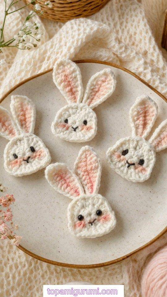Adorable Crochet Bunny Appliqués