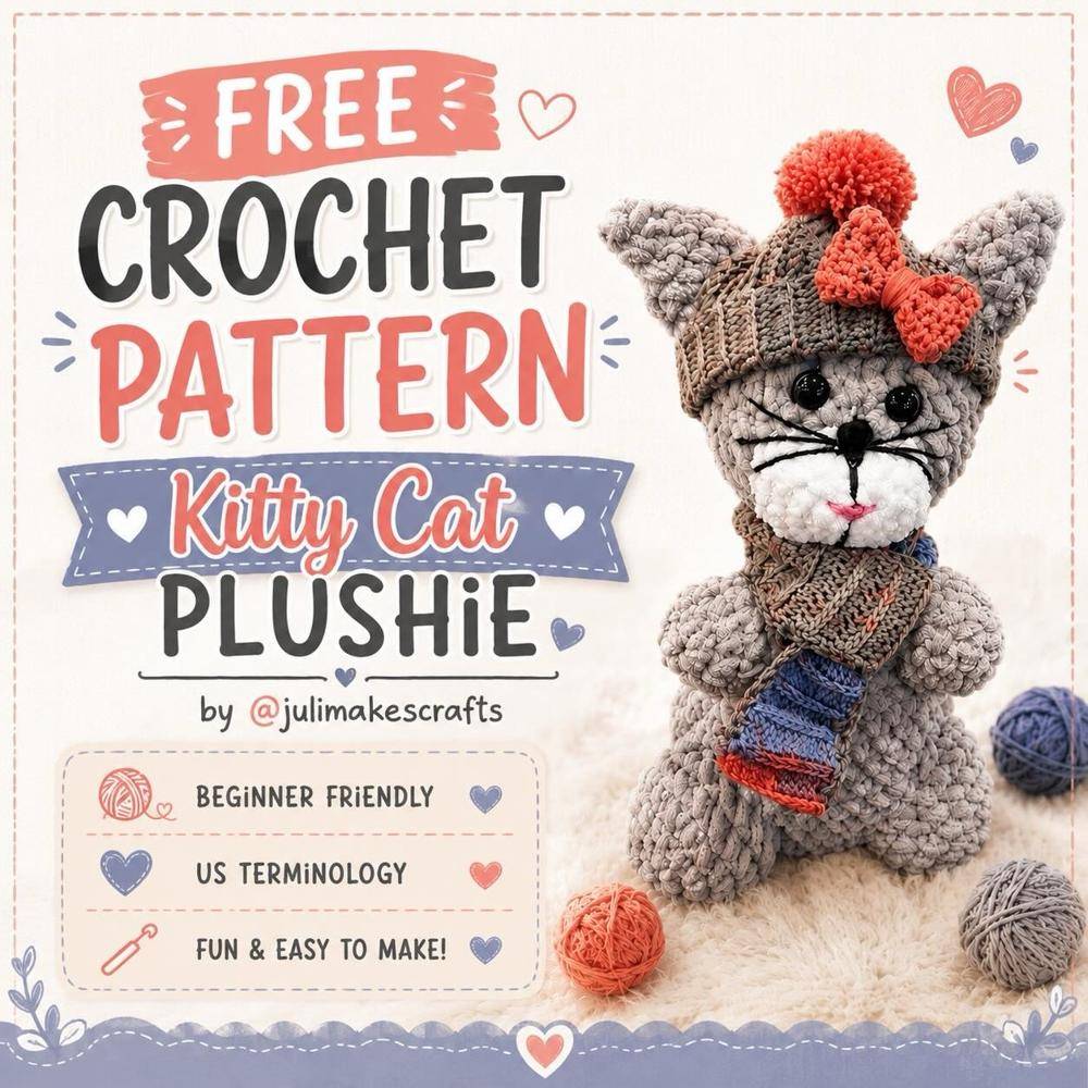Adorable Crochet Kitty Cat Plushie