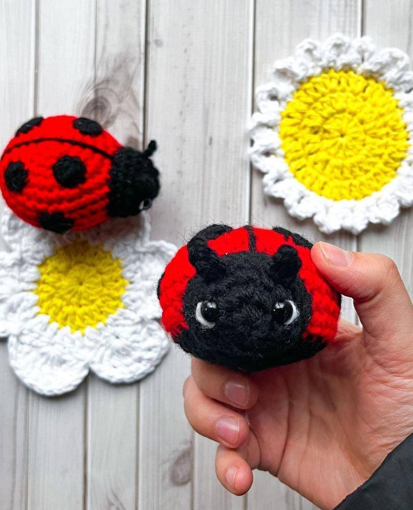 Adorable Crochet Ladybug Appliques