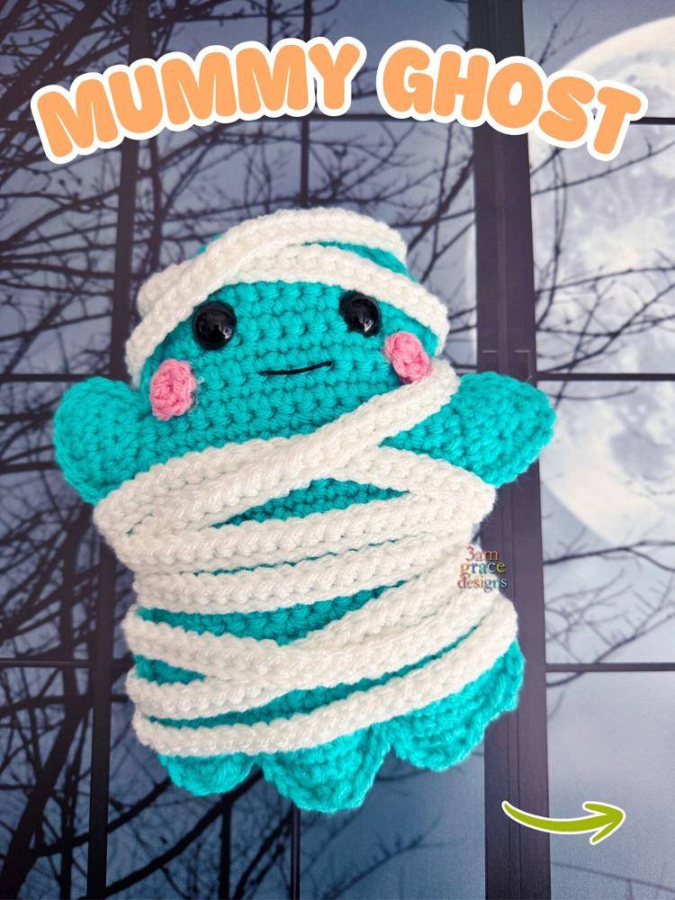 Adorable Crochet Mummy Ghost Amigurumi