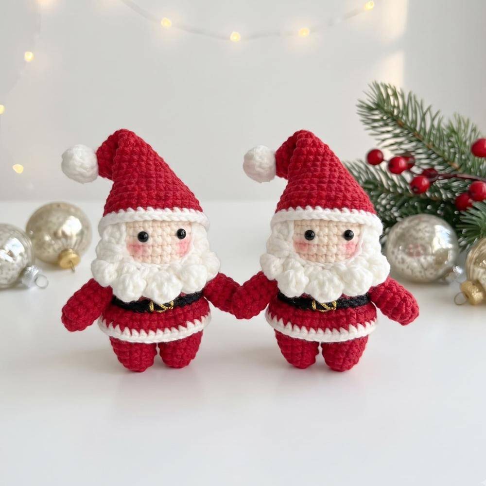 Adorable Crochet Santa Claus Amigurumi Buddies