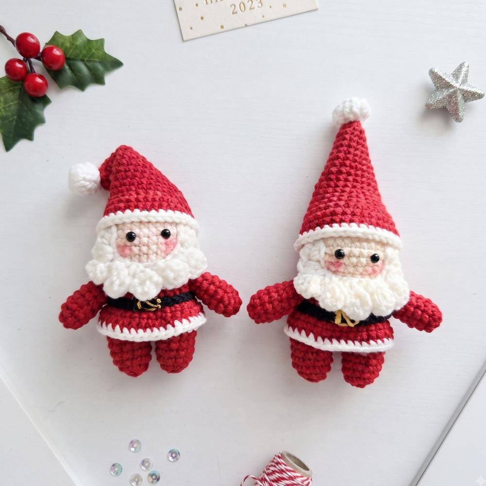 Adorable Crochet Santa Claus Ornaments