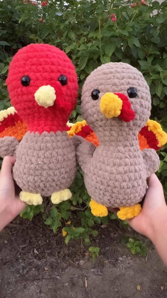 Adorable Crochet Turkey Amigurumi Duo