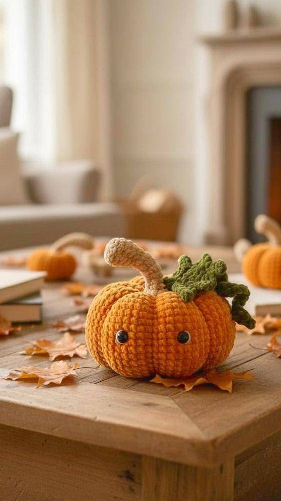 Adorable Crocheted Pumpkin Decor
