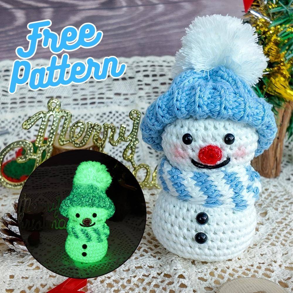 Adorable Crocheted Snowman with Festive Hat and Scarf