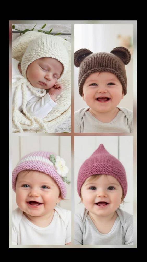 Adorable Knitted Baby Hats with Sweet Details