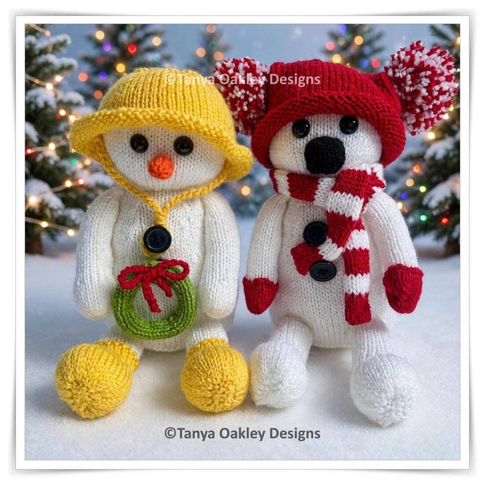 Adorable Knitted Snowman Friends for Winter Decor