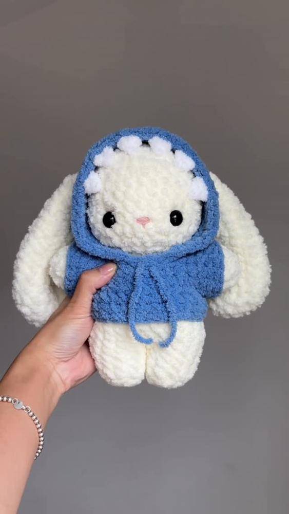 Adorable "Shark Hoodie" Bunny Crochet Amigurumi