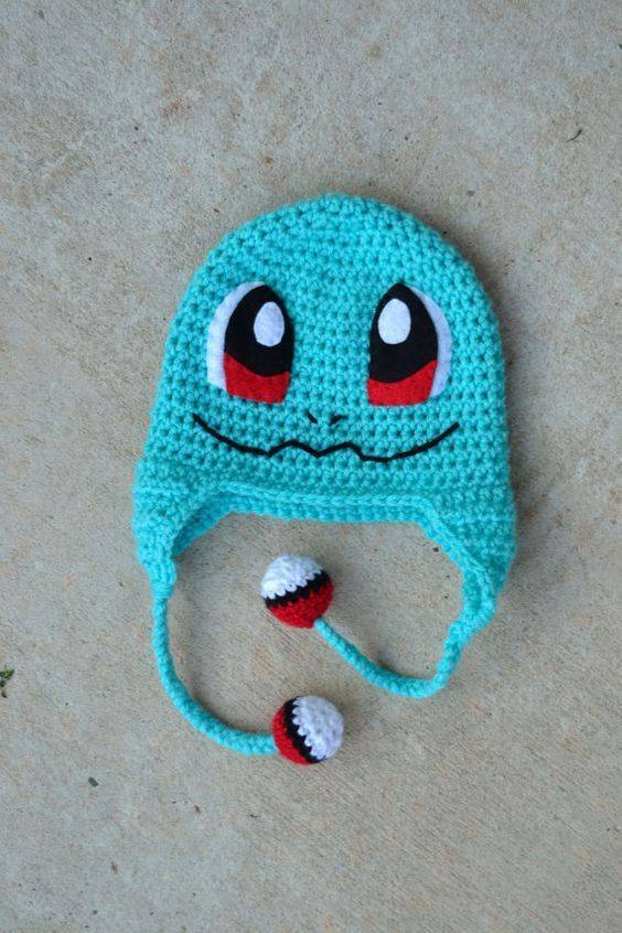 Adorable Squirtle Crochet Hat with Tassels