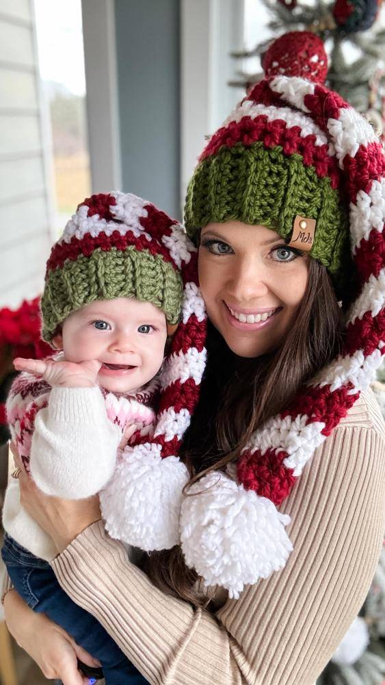 Adorable Striped Crochet Christmas Hats