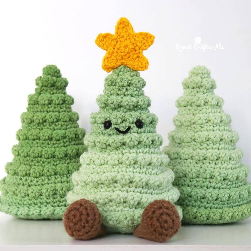 Amigurumi Bobble Stitch Christmas Trees