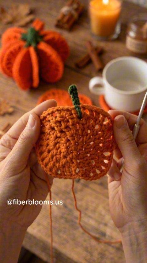 Amigurumi Crochet Pumpkin Applique