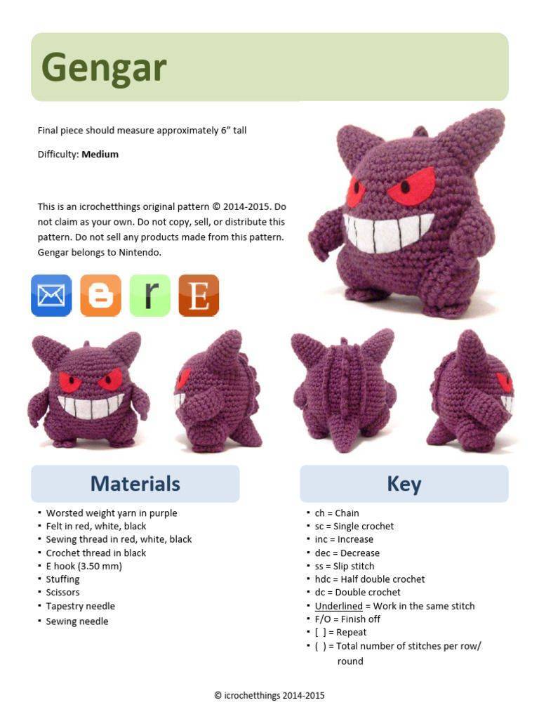 Amigurumi Gengar Crochet Doll