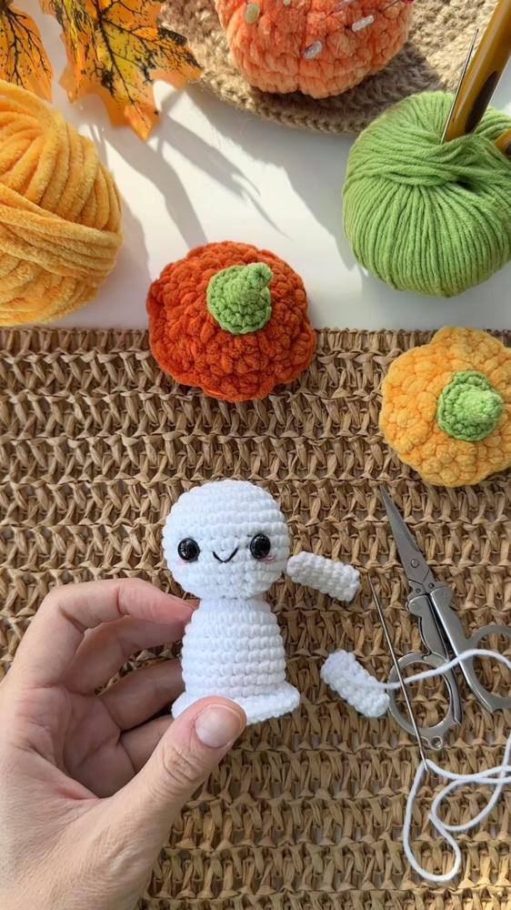 Amigurumi Ghost and Pumpkin Crochet Toys