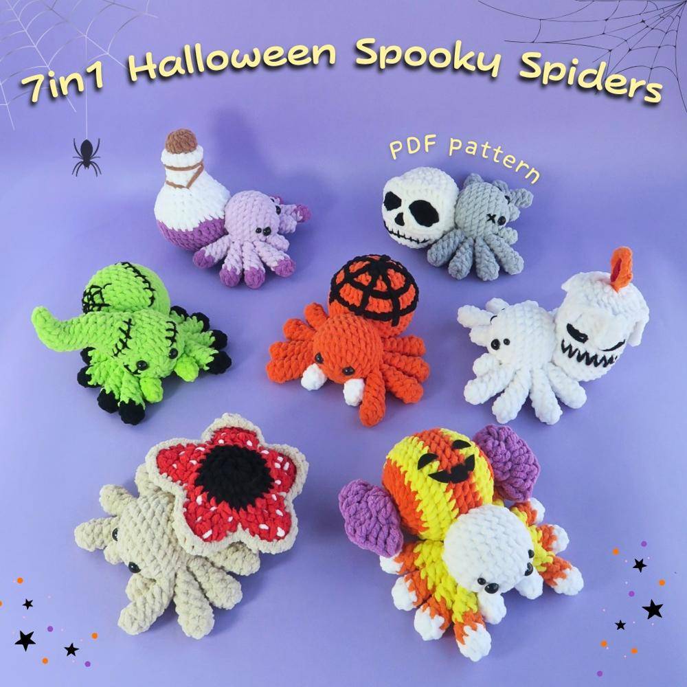 Amigurumi Halloween Spiders Crochet Collection