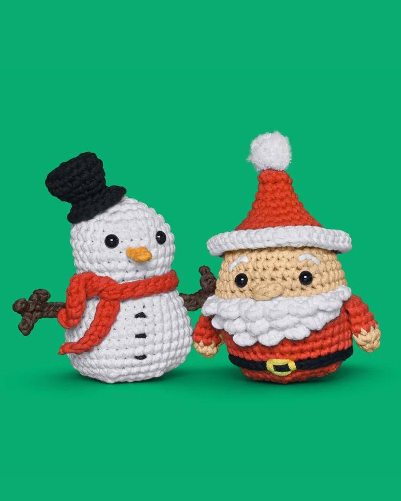 Amigurumi Santa and Snowman Crochet Duo