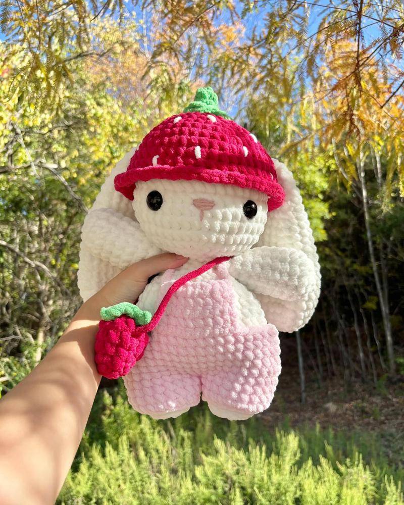 Amigurumi Strawberry Bunny Crochet Toy